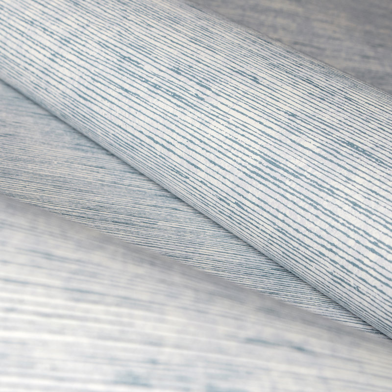 Azulejo Distressed Paintbrush Strokes 33' L x 21" W Wallpaper Roll, Chalky Blue