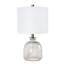 Lampe de table en verre martelé transparent Oslowe, gris clair, H 20 po