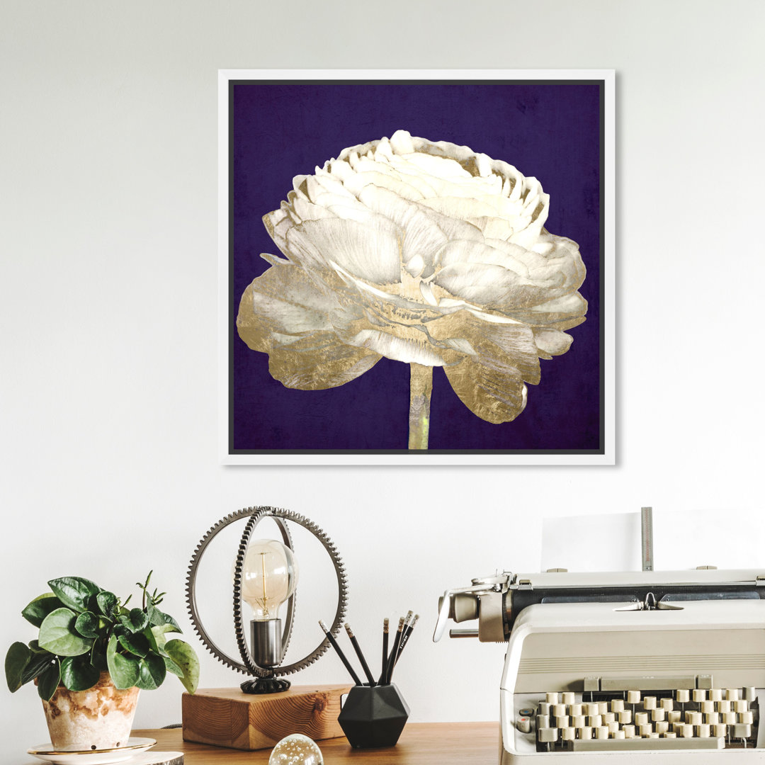 " Violet Gold Luxe Flower " Oliver Gal Prints