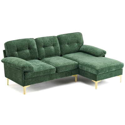 L-shaped Chenille Modern Sectional Sofa Couch, 3 Seat Couch With Deep Seat Design, Removable Sofa Pillows Washable,sofa For Living Rooms, Bedrooms, Apartments