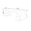 Bureau rectangulaire brun clair en bois massif avec 2 tiroirs-109310291