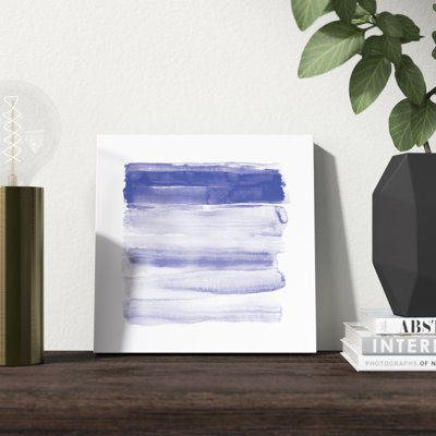 Bleu marine coups de pinceau - impression sur toile tendue