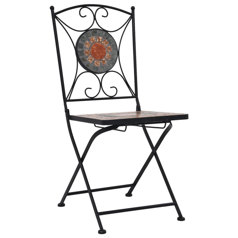Chaise d'appoint de patio Tibo, Orange / gris