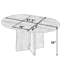 Table de salle à manger extensible ronde avec fabrication en bois massif et patins de protection du sol-124948231