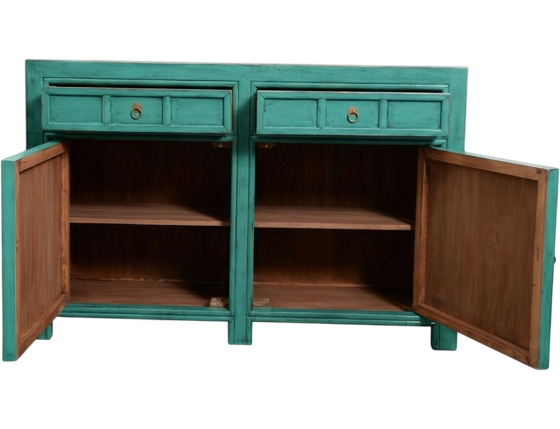 144cm Solid Wood Sideboard, Emerald Green