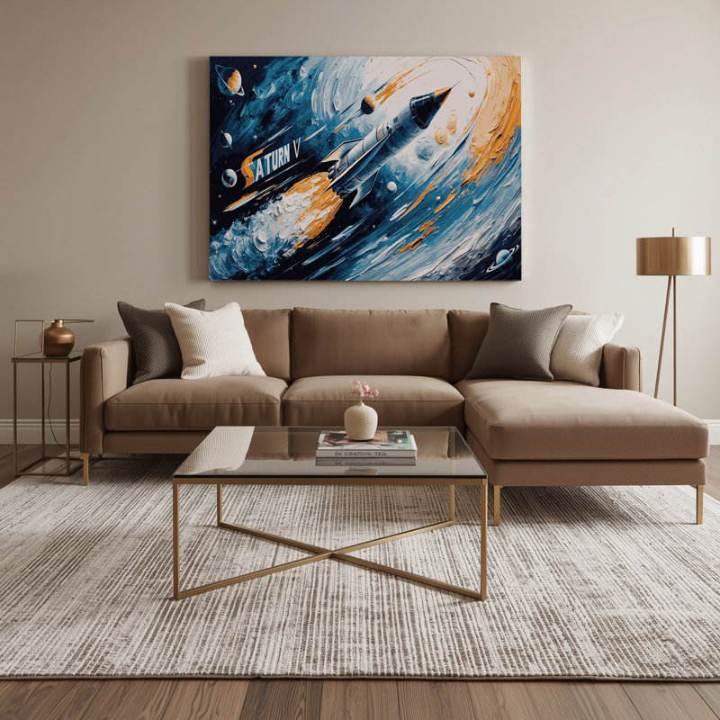 "Space 1960s NASA mission", affiche sur toile grise, H 20 po x l 30 po