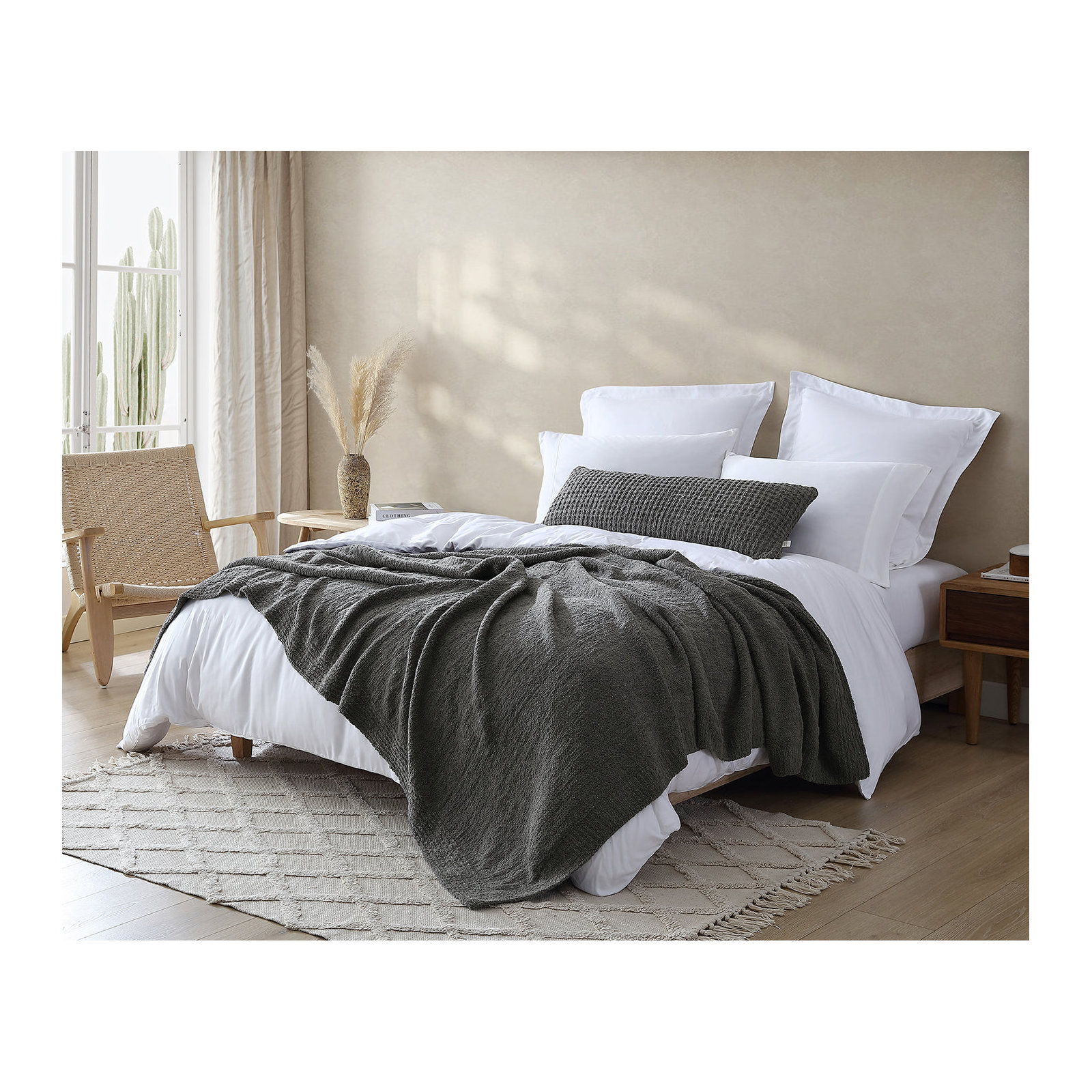Snug Throw Blanket, King, Granite