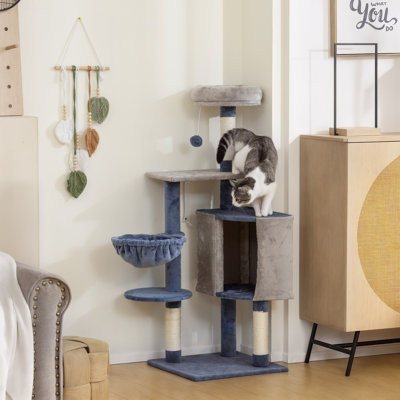 Arbre à chat 48 "avec condo, hamac, perchoir, poteaux à griffer en sisal