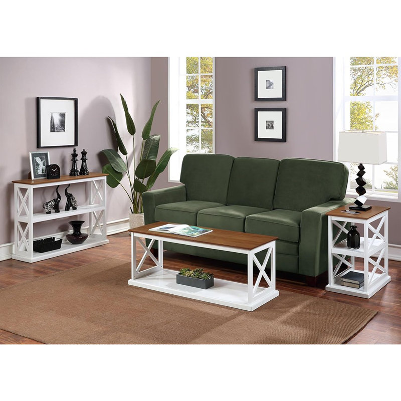 Console 42 po Coventry, ferme étroite, bois flotté / blanc