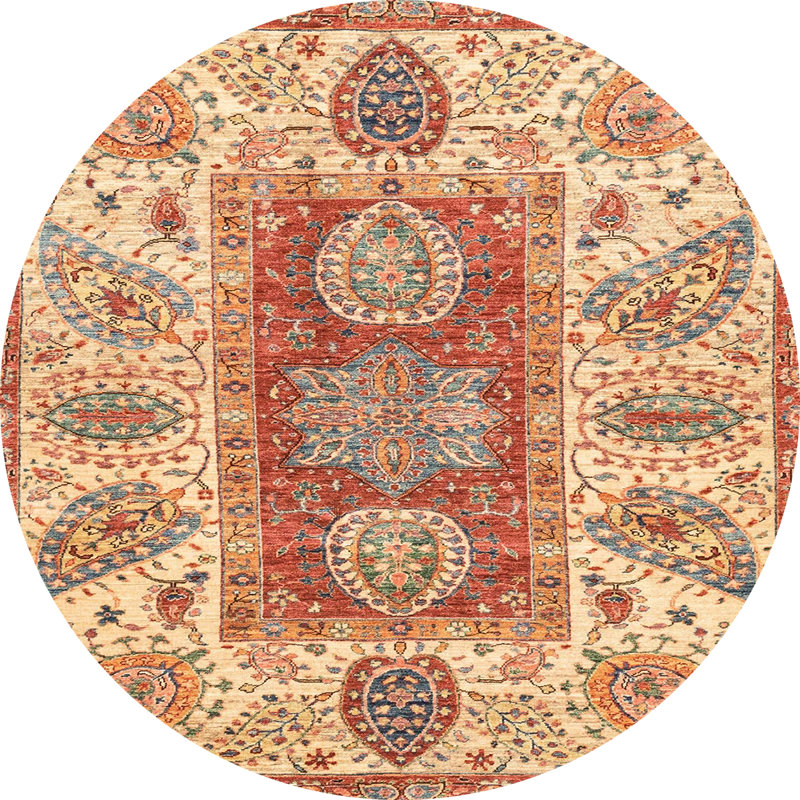 Abstract Indoor Rug, Round 7'