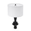 Lampe de table en aluminium noir D15 x 26,7 po avec deux accents ronds variables et abat-jour tambour blanc (assemblage de l'abat-jour requis)-1120393342