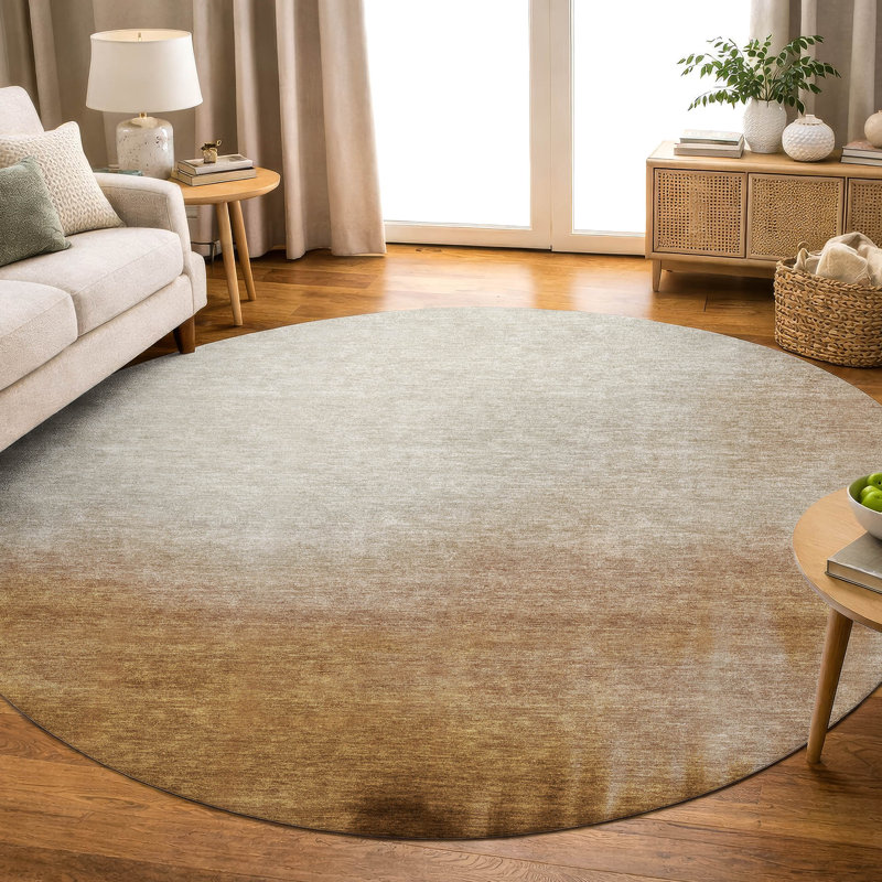 Tapis dégradé de qualité supérieure Mayfield AMF2420, Cuivre, Rond 8 pi