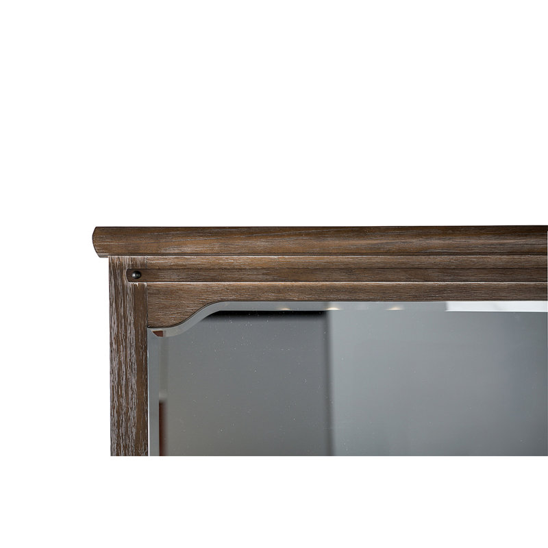 Mobilier de chambre à coucher à panneau à 5 tiroirs de style transitionnel avec finition brune et commode à 1 tiroir