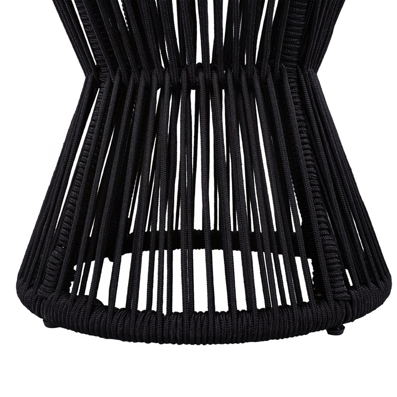 Table d'appoint longue en sablier avec corde et bois