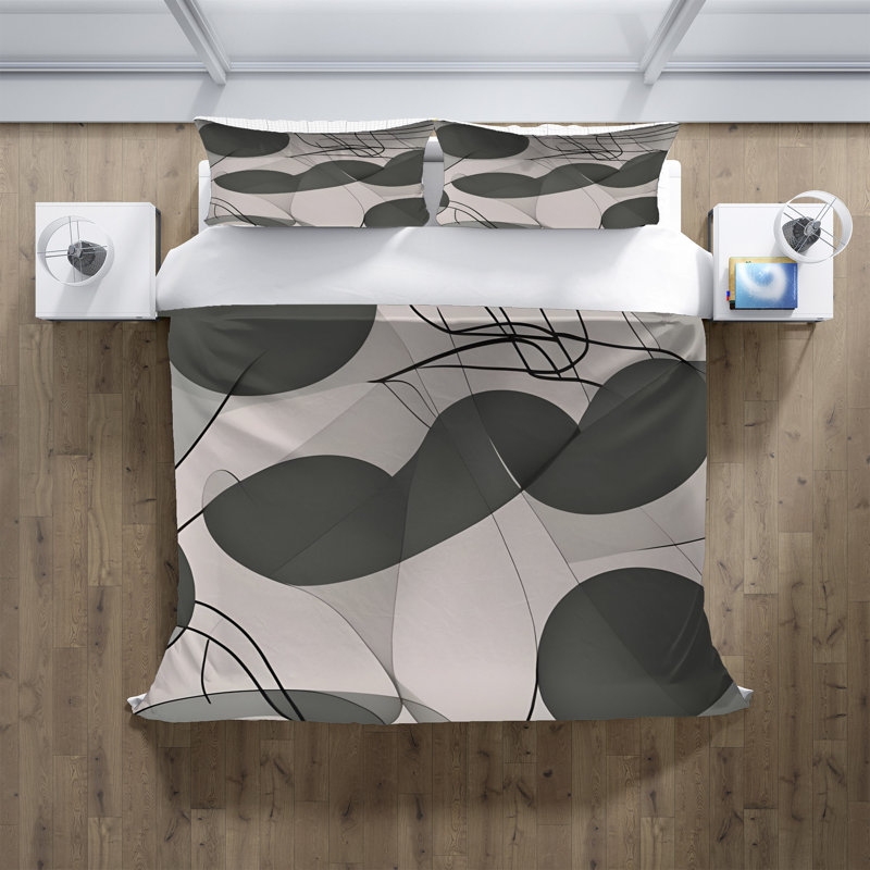 Polyester Abstract Duvet Cover, King Duvet Cover + 2 King Shams