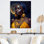 Décoration murale Heiderich, reine bleue, femme africaine sous la lune I