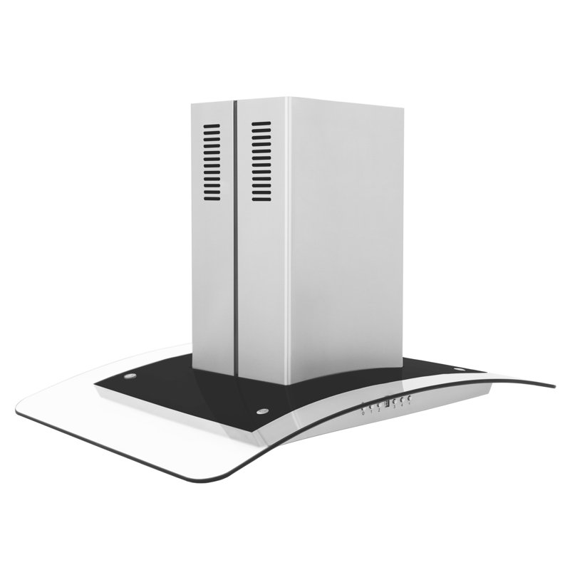 36" 400 CFM Convertible Island Range Hood in Brushed 430 Stainless Steel, 36" W