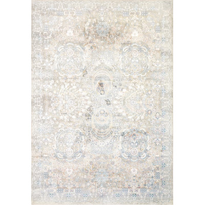 Tapis bleu / beige Layana
