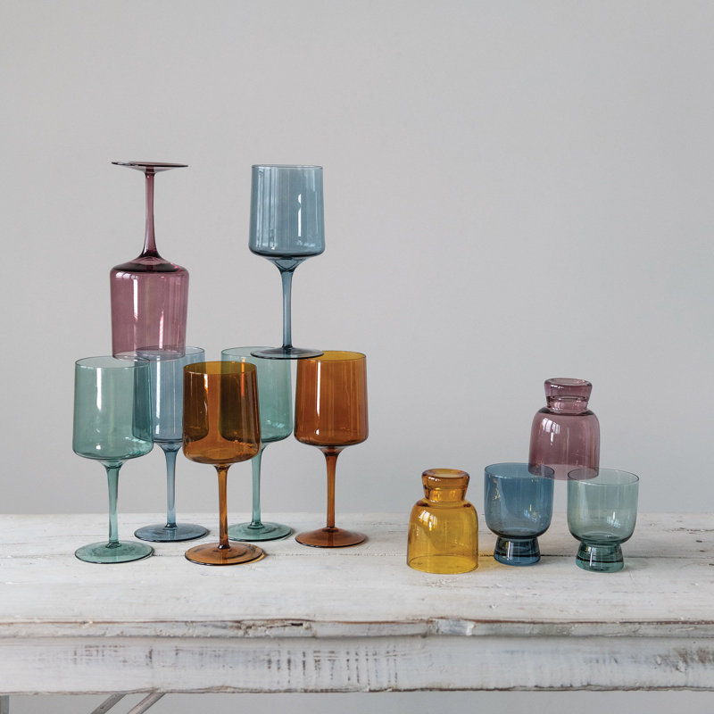 Ensemble de verres 4 pièces Orland, Rose / orange / vert / bleu