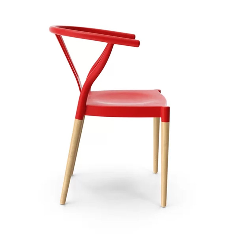 Jase 17.5" H Beech Armchair, Red