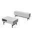 Élégant ensemble de meubles de salon, blanc | Meuble télé (54,3 x 19,7 x 11,6 po) et table basse (35,4 x 21,3 x 15,6 po) | Panneau de particules 100% mélaminé, fixation murale, tablettes multiples | Design moderne pour décors chics-776880193