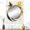 Bleu foncé et or abstrait cercle texture III - miroir géométrique, miroir mural bleu unique, impression d'art en métal