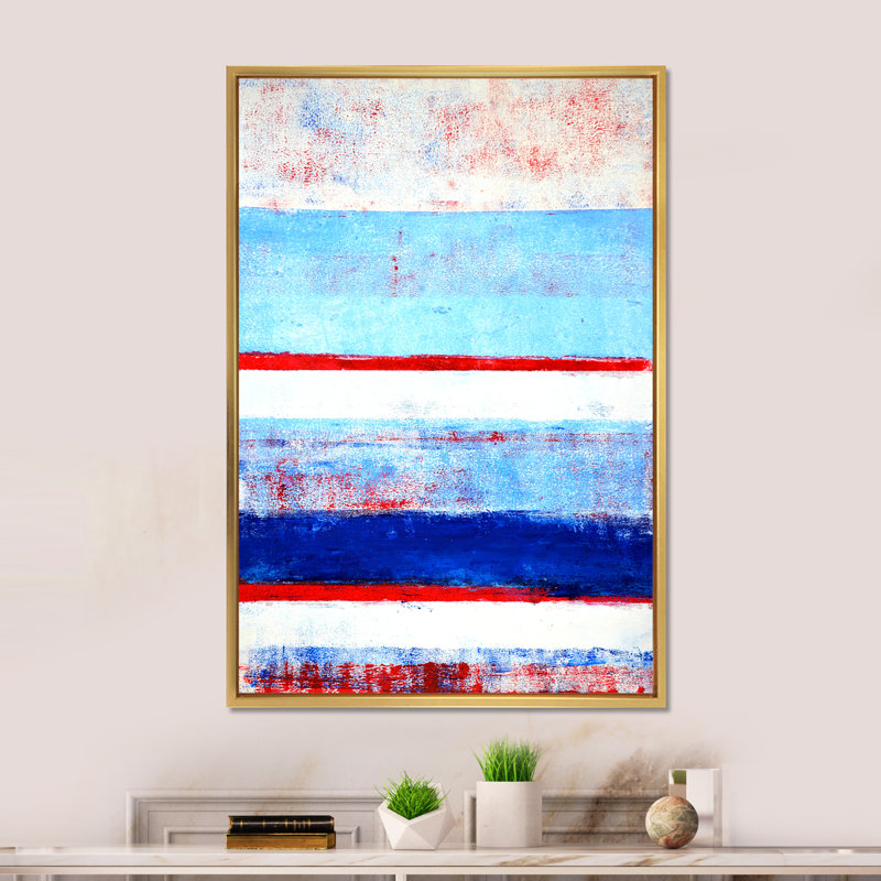 Rouge, blanc et bleu abstrait - Décoration murale moderne et contemporaine en toile