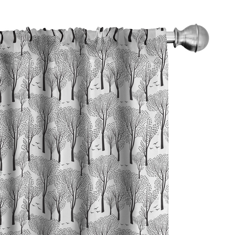 Winter Semi-Sheer Rod Pocket Curtain Panels, 28" x 84"