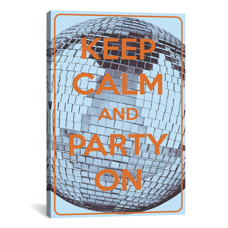 «Jetter Keep Calm and Party On», reproduction d'impression sur toile, H 18 po x l 12 po x P 0,75 po