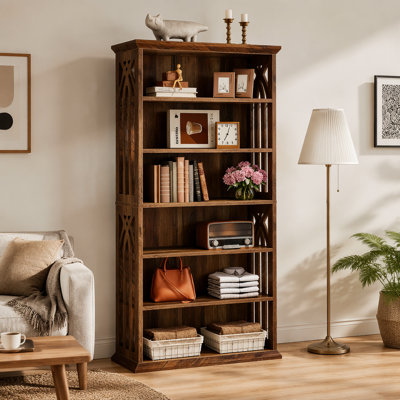 Storage Cabinet,Farmhouse Style Display Shelves,Spacious Bookshelf