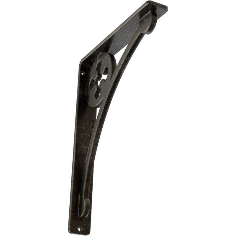 Support en fer forgé Crawley, Argenté antique chaleureux, H 10 po x l 1,5 po x P 7,5 po