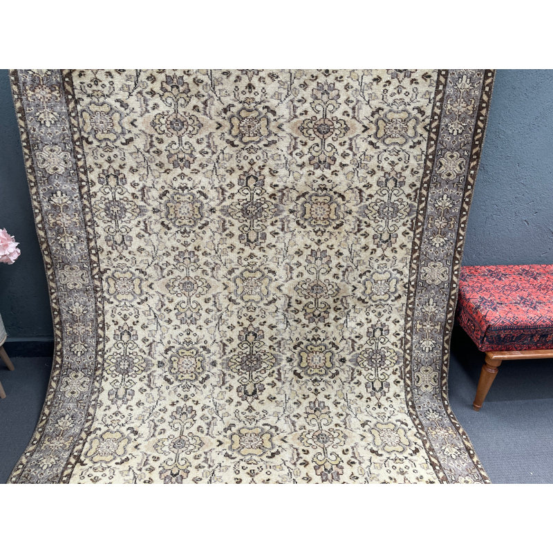 Tapis en laine beige 6,5 x 11,3 pi