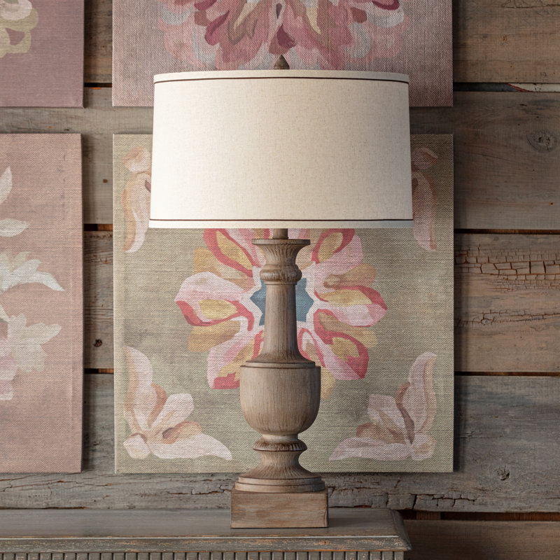 31.5" Resin Table Lamp With Oat Shade