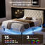 Upholstered Bed Frame with Diamond Button Tufted Headboard-1491723743-1491723741