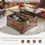 Table basse à plateau relevable Farmhouse, table carrée en bois avec rangement caché 36 po-95644606