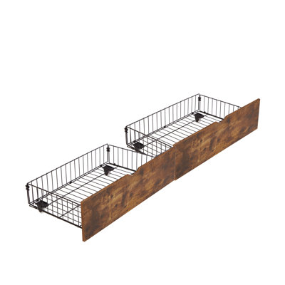 Under-Bed Storage Drawer with Wheels in Brown and Black Finish