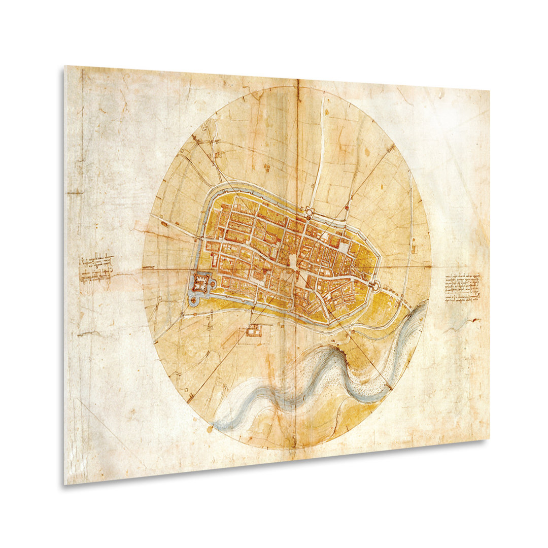 Wandbild Map of Imola von Leonardo da Vinci