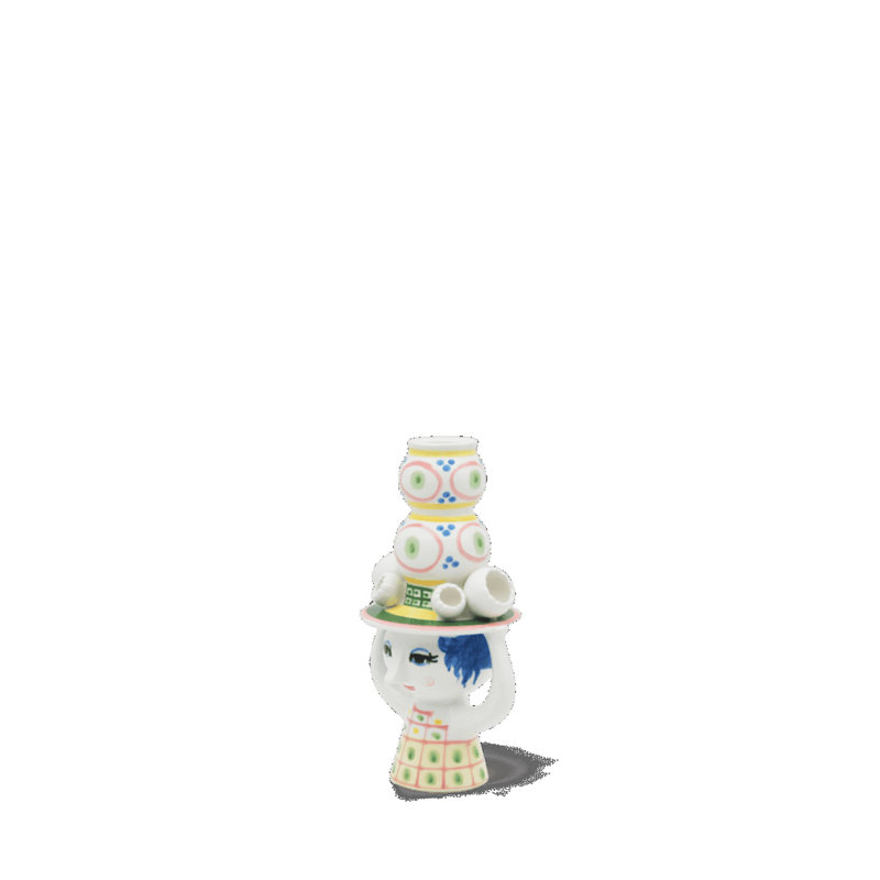 Dame avec porte-bougie H 6,3 po - rose