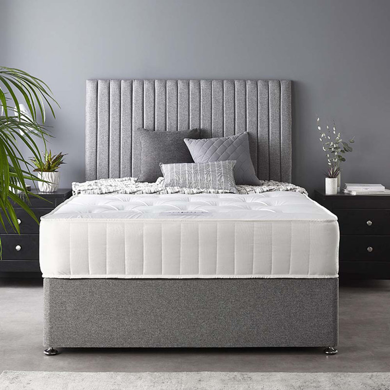 Soho Pocketsprung Divan Bed Set, Grey, 2 Drawers, Kingsize (5')