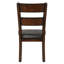 Chaises de salle à manger transitionnelles 2, placage de manguier, siège rembourré en similicuir, brun foncé, 38,2 po Hauteur du produit, 70% + 27% 3% structure en tissu Pu