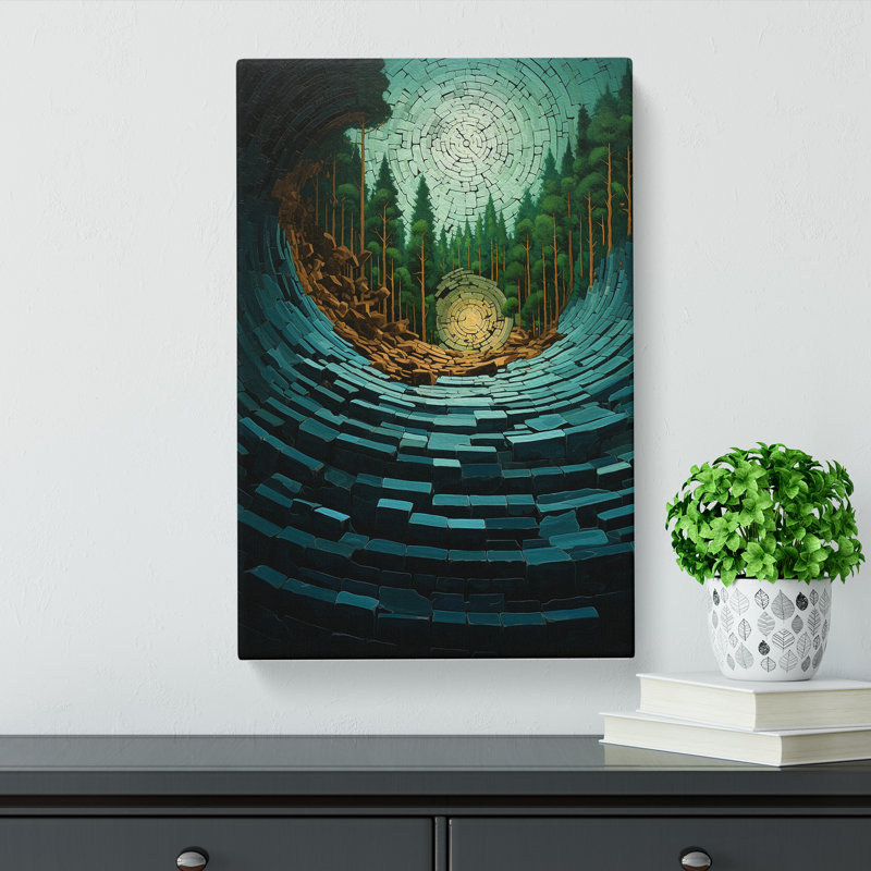 Forest Hard Edge Painting - Wrapped Canvas Print, 76cm H x 50cm W x 3cm D