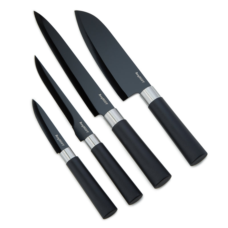 Ensemble de couteaux antiadhésifs en acier inoxydable 4 pièces BergHOFF DiNA Prime, noir