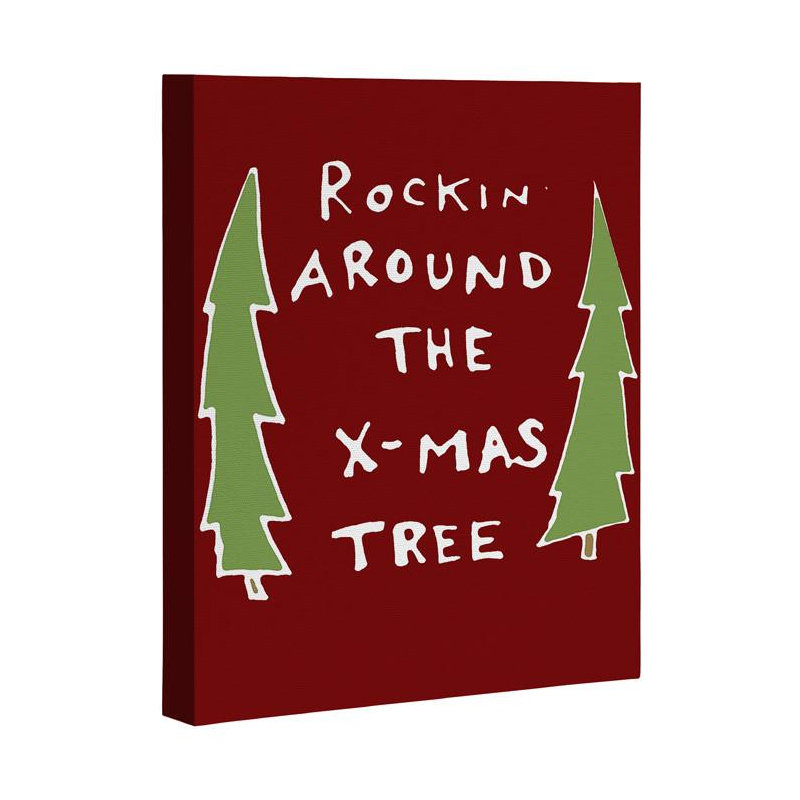 « rockining around the xmas tree », reproduction d’impression, H 10 po x l 8 po, Toile tendue
