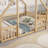 Full Wooden Frame Material House-Shaped Floor Bed Frame With Fence, Guardrails-1105265658-1105265659
