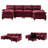 106" U Shape Sectional Sofa Cloud Couch For Living Room, Upholstery Comfy Modular Sofas, 4 Seat Chenille U-Shaped Sleeper Sofa With Chaise Lounge-2100161996