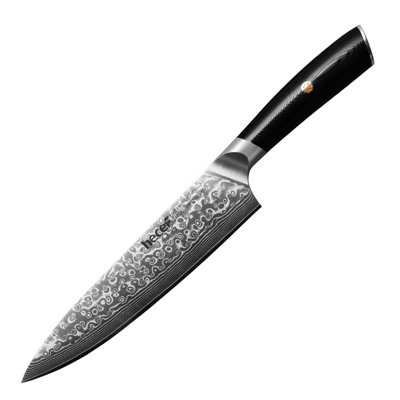 Couteau de cuisine japonais en acier de 67 pouces à 8 couches avec poignée ergonomique G10, motif poisson-os, couteau de cuisine professionnel et domestique