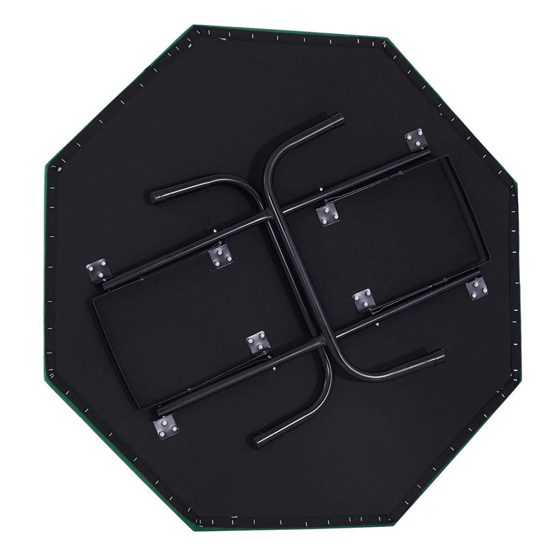 8-Player Green Folding Poker Table with Felt Surface