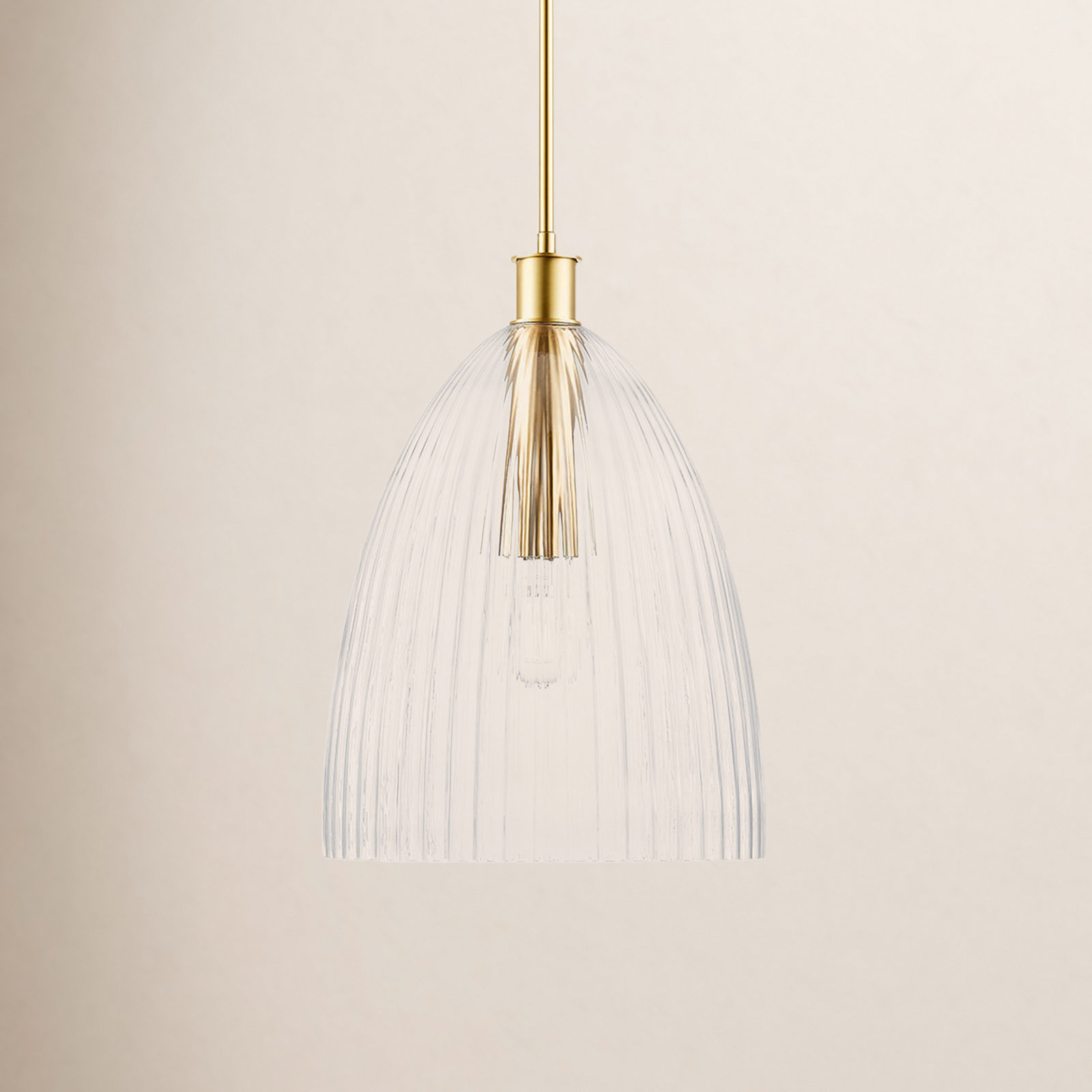 Whistler 1-Light Pendant in Natural Brass, 20" H x 14" W x 14" D