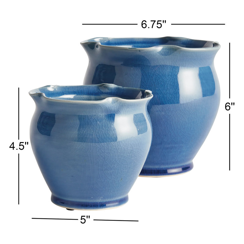 Conservatory Ceramic Planter, Blue