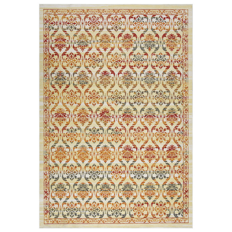5x7 Area Rug Machine Washable Low Pile Non Slip Rugs Modern Floral Foldable Area Rug Stain Resistant Indoor Carpet for Living Room Bedroom Dining Room,
